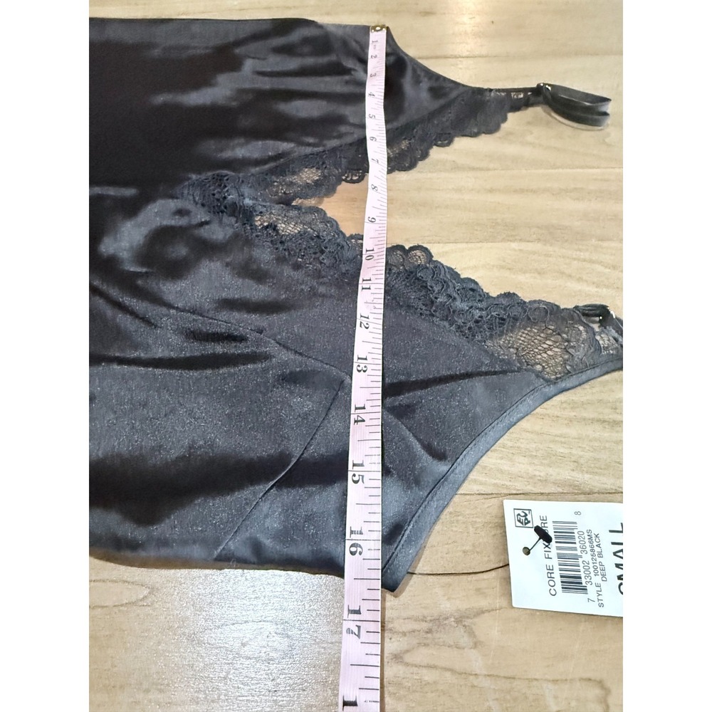 NWT INC International Concepts Black Satin Maxi Nightgown Lace Trim Small - Picture 8 of 12